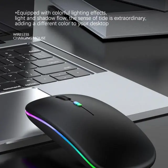Alt view image 5 of 6 - Rechargeable Bluetooth Wireless Mouse with 2.4GHz USB RGB 1600DPI Mouse for Computer Laptop Tablet PC Macbook Gaming Mouse Gamer(Dual Mode Wireless)