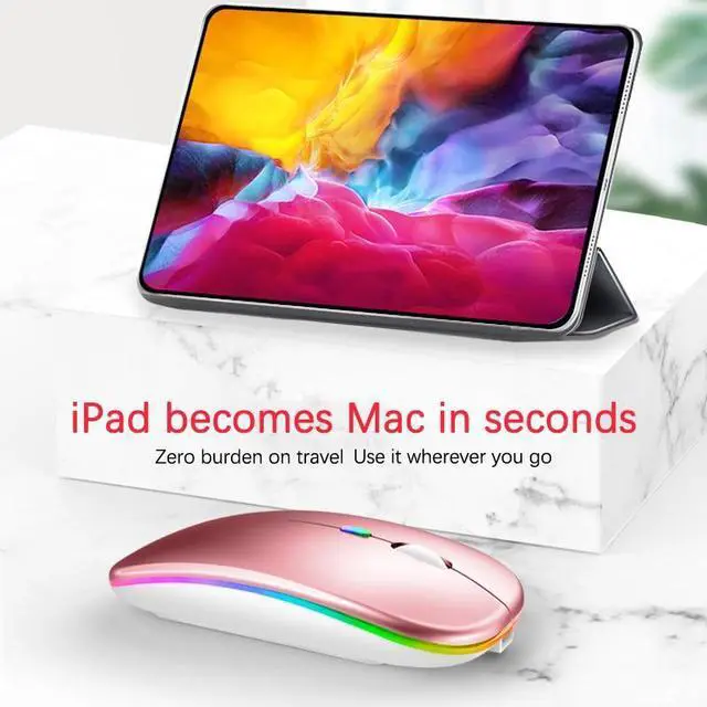 Alt view image 4 of 6 - Rechargeable Bluetooth Wireless Mouse with 2.4GHz USB RGB 1600DPI Mouse for Computer Laptop Tablet PC Macbook Gaming Mouse Gamer(Dual Mode Wireless)
