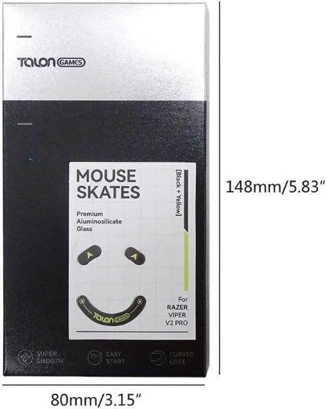 Alt view image 6 of 6 - 1Set 0.8mm Glass Mouse Feet Mouse Skates Stickers Pad Rounded Glides Curved Edges for viper V2 Pro Mouse