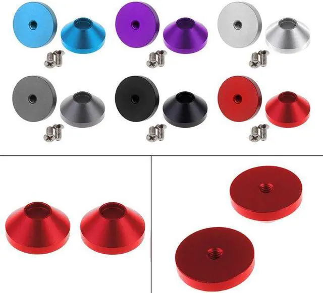 Alt view image 6 of 6 - Mechanical Keyboard Metal Anodized Aluminum CNC Cone Feet Alu Support Pad 2Pcs Non-Slip 6Colors Optional