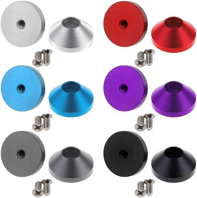 Alt view image 2 of 6 - Mechanical Keyboard Metal Anodized Aluminum CNC Cone Feet Alu Support Pad 2Pcs Non-Slip 6Colors Optional