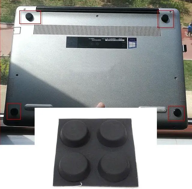 Alt view image 2 of 6 - 4 Pieces Universal Tablet/Notebook Stands Small Round Rubber Feet Keyboard Corner Pad Anti-Slip Silicone Elevation Stand