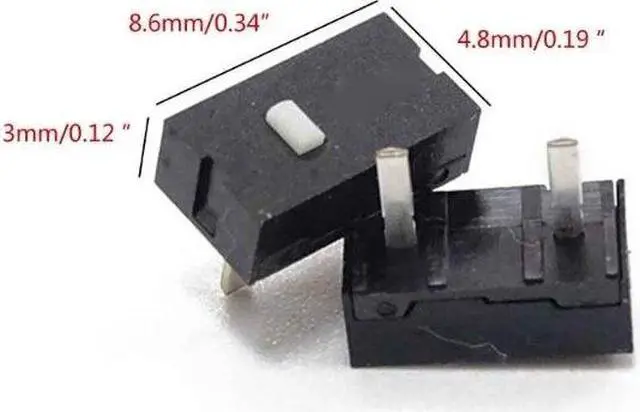 Alt view image 6 of 6 - 2PCS 2 Pins TTC Blue Dot / 5M White Dot Mouse Micro Switch for razer Imperator(TTC Blue Switch)