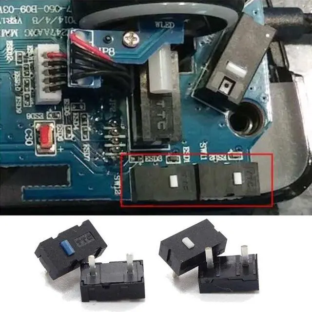 Alt view image 4 of 6 - 2PCS 2 Pins TTC Blue Dot / 5M White Dot Mouse Micro Switch for razer Imperator(TTC Blue Switch)