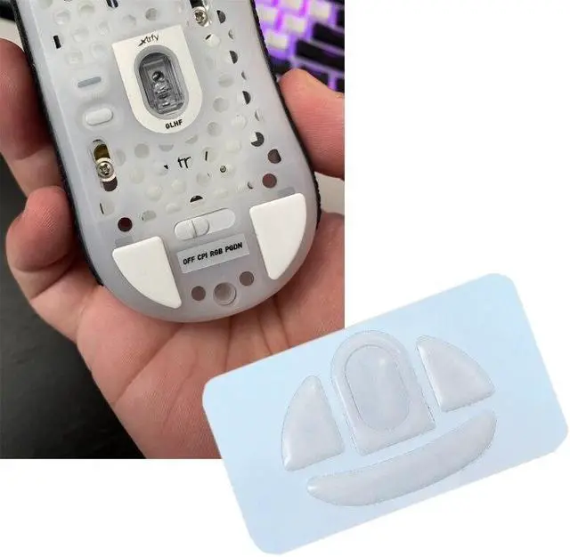 Alt view image 2 of 6 - 1 Pack Esports Tiger Gaming Mouse Skates Feet For Xtrfy MZ1 Wireless Mouse Glides ICE Version White