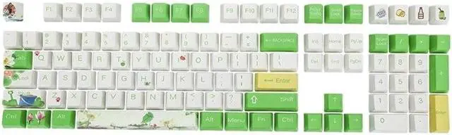 Main image of 108 Keys Lotus Flower Keycap OEM Height PBT Keycaps Set for 61/64/68/75/84/87/96