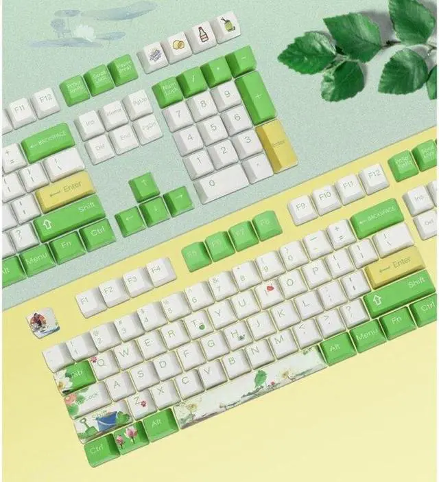 Alt view image 5 of 6 - 108 Keys Lotus Flower Keycap OEM Height PBT Keycaps Set for 61/64/68/75/84/87/96