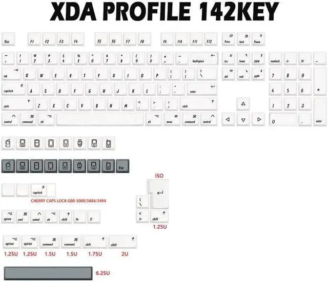 Alt view image 4 of 6 - 142 Keys  Electronics Game Keycaps Thick PBT XDA Profile DYE-SUB Keycap For MX Switch Cherry Mechanical Keyboard DIY