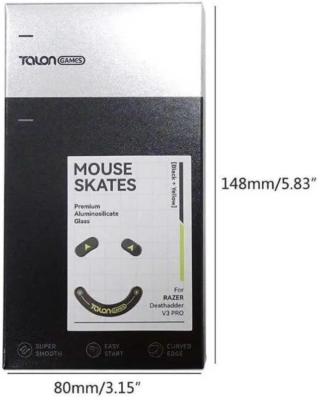 Alt view image 6 of 6 - 1Set Glass Mouse Skates Stickers Mouse Feet Pad Glides Rounded Curved Edge for DeathAdder-V3 Pro Mouse