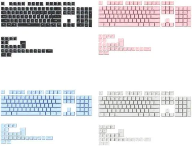 Main image of 130 Keys/set PBT Keycaps  Backlit for Mechanical Keyboard OEM Profile(Pink)
