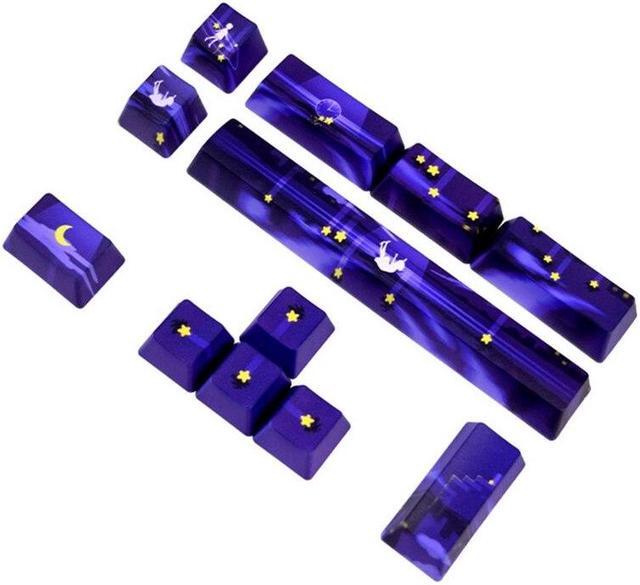 Alt view image 4 of 6 - Purple for sky Stars Keycaps PBT Sublimation for Mechanical Keyboard Enter Space