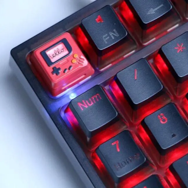 Alt view image 2 of 6 - K04 Personality Retro Keycap 3-in-1 Light-transmitting Keycap Cost-effectively Mechanical Keyboard Keycap Replacement(Red)