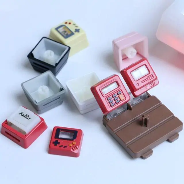 Alt view image 5 of 6 - K04 Personality Retro Keycap 3-in-1 Light-transmitting Keycap Cost-effectively Mechanical Keyboard Keycap Replacement(Red)