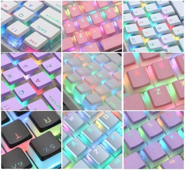 Alt view image 4 of 6 - PBT OEM Backlit Keycaps Compatible for Cherry MX Kailh Outemu Content Switches(Glass purple)