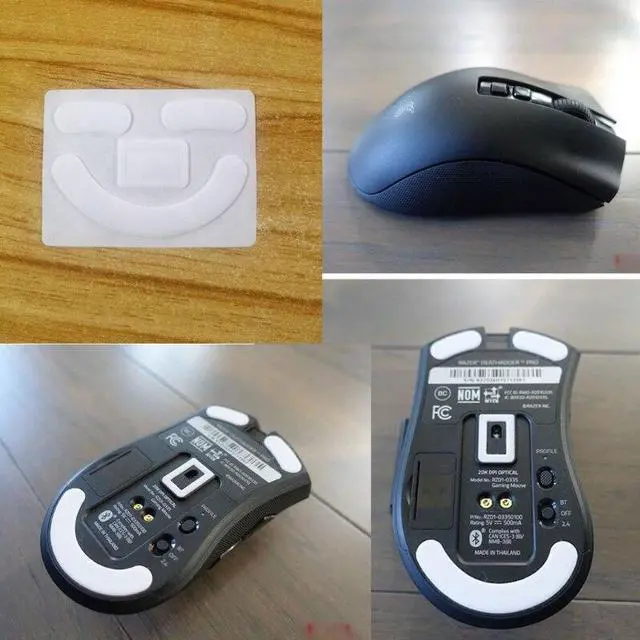 Alt view image 5 of 6 - 1 Pack Esports Tiger Gaming ICE Version Mouse Skates Mouse Feet for DeathAdder-V2 PRO Mouse White Glides Curve Edge