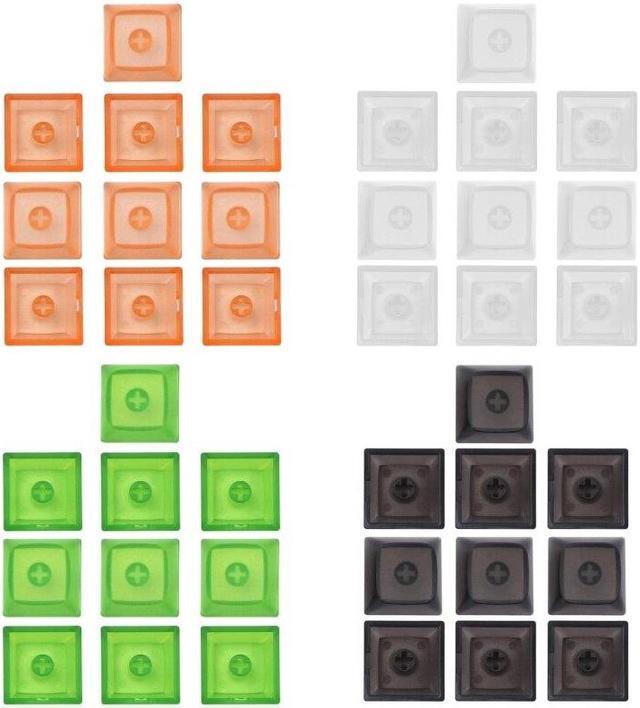 Alt view image 2 of 6 - Crystal Keycaps PBT Backlit Keycaps w/ Transparent Layer for Mechanical Keyboard(Transparent Orange)