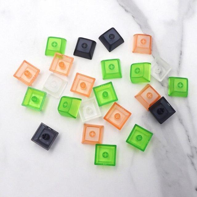 Alt view image 3 of 6 - Crystal Keycaps PBT Backlit Keycaps w/ Transparent Layer for Mechanical Keyboard(Transparent Orange)