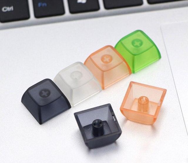 Alt view image 5 of 6 - Crystal Keycaps PBT Backlit Keycaps w/ Transparent Layer for Mechanical Keyboard(Transparent Orange)