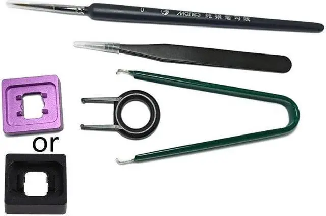 Main image of Mechanical Keyboard Lube Pen Tool Collection Switch Stem Puller Switch Opener for Cherry Kailh TTC Candy Switch(Purple)