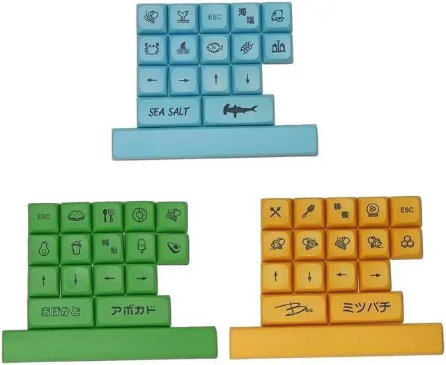 Alt view image 2 of 6 - Honey Milk Keycap PBT Standard Dye Sublimation Process Keycap 17Keys XDA Profile 6.25U Space for Mechanical Keyboard(Blue)