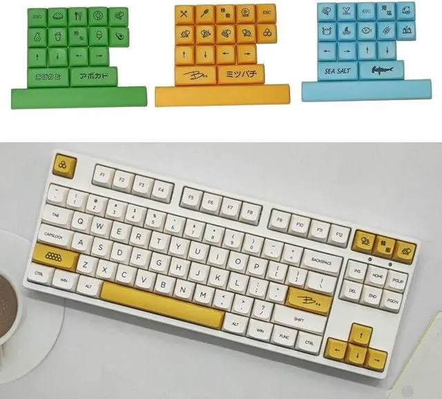 Alt view image 3 of 6 - Honey Milk Keycap PBT Standard Dye Sublimation Process Keycap 17Keys XDA Profile 6.25U Space for Mechanical Keyboard(Blue)