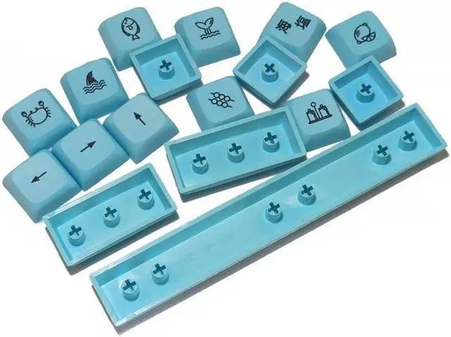 Alt view image 4 of 6 - Honey Milk Keycap PBT Standard Dye Sublimation Process Keycap 17Keys XDA Profile 6.25U Space for Mechanical Keyboard(Blue)