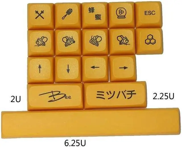 Alt view image 6 of 6 - Honey Milk Keycap PBT Standard Dye Sublimation Process Keycap 17Keys XDA Profile 6.25U Space for Mechanical Keyboard(Blue)