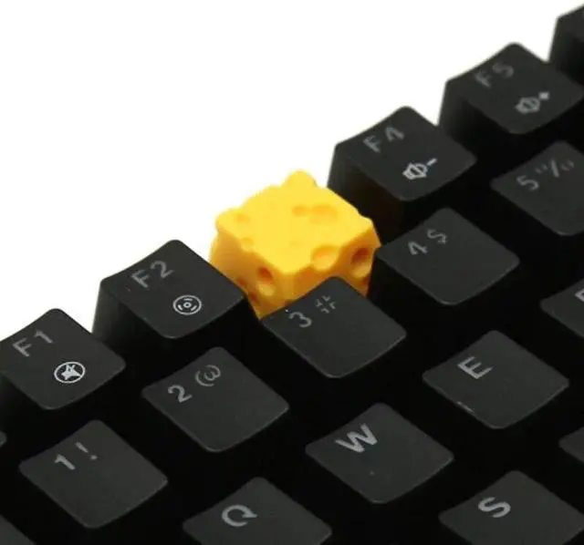 Alt view image 5 of 6 - Cheese Keycap Cute ESC Personality Resin Mechanical Keyboard Key Chesse Cake Design Yellow