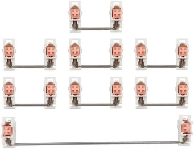 Alt view image 6 of 6 - Plate Mounted Stabilizer For Custom Mechanical Keyboard Cherry OEM Stabilizer 6.25U 2U Steel Wire Gray + Pink(61)