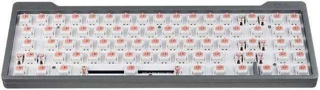 Alt view image 4 of 6 - Plate Mounted Stabilizer For Custom Mechanical Keyboard Cherry OEM Stabilizer 6.25U 2U Steel Wire Gray + Pink(61)