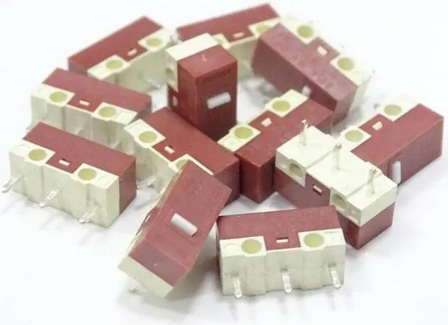 Alt view image 2 of 6 - 8Pcs for Mouse Micro Switch  (5M Clicks ) Mice Microswitch Set White Dot Silver Connector 3Pins