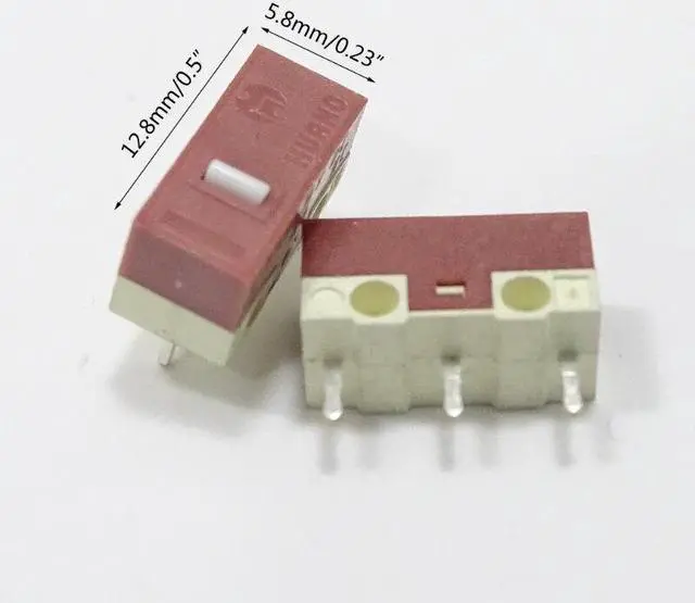 Alt view image 6 of 6 - 8Pcs for Mouse Micro Switch  (5M Clicks ) Mice Microswitch Set White Dot Silver Connector 3Pins