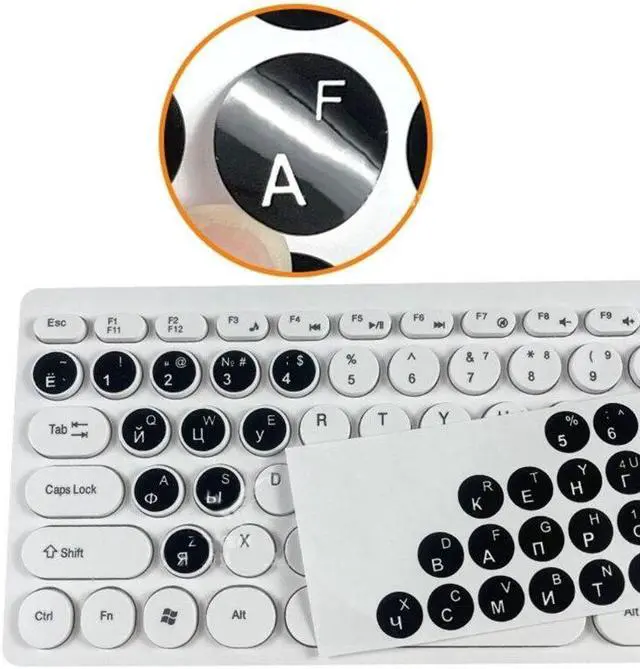 Alt view image 2 of 6 - 2-Piece Russian Keyboard Letter Stickers Replacement Russian Keyboard Stickers(bk)