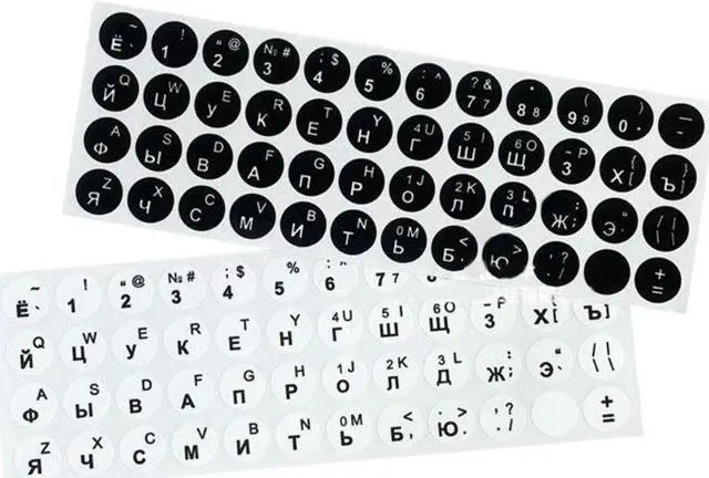 Alt view image 4 of 6 - 2-Piece Russian Keyboard Letter Stickers Replacement Russian Keyboard Stickers(bk)