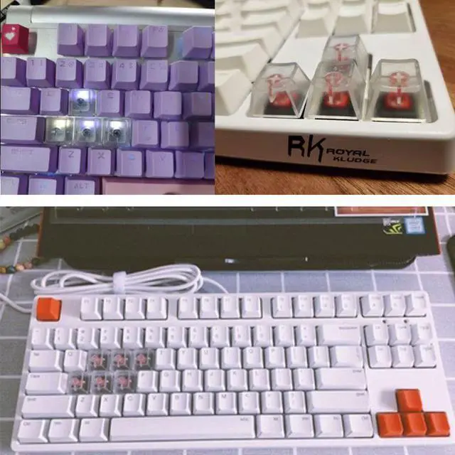 Alt view image 6 of 6 - 10Pcs Transparent ABS Keycaps Mechanical keyboard Keycaps Matte Backlit Keycaps For Cherry Switch Mechanical Keyboard
