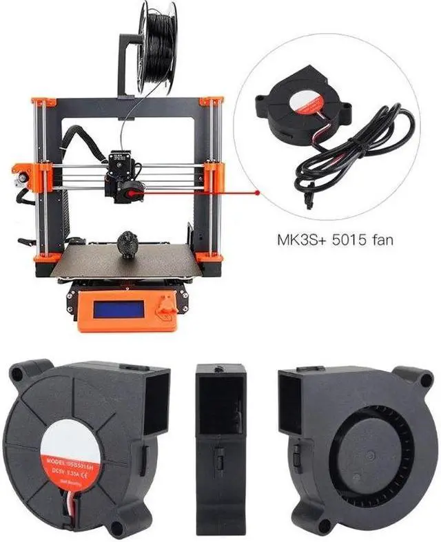 Alt view image 3 of 6 - 5015 DC5V MK3S+ Cool Blower Fan Extruder Hotend Cooler Sleeve Bearing Radiator