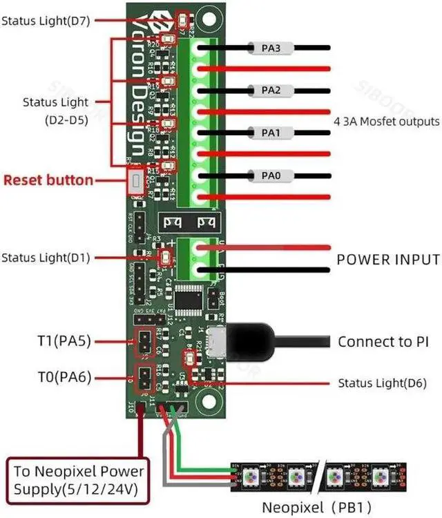 Alt view image 4 of 6 - For  V2.4 Klipper Expander Board Thermistor Input 3D Printer Control Board for Klipper Expander 3D Printer Part