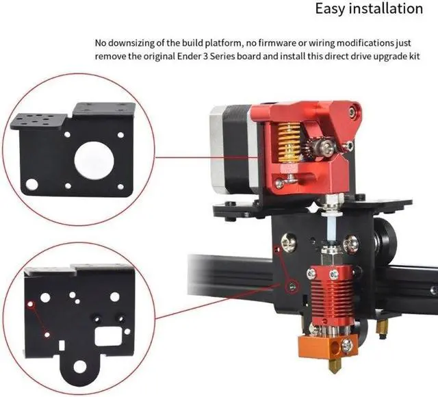 Alt view image 5 of 6 - 3D Printer Extruder Back Support Plate with Pulley for Ender 3 Metal Backplane(Backboard with caste)