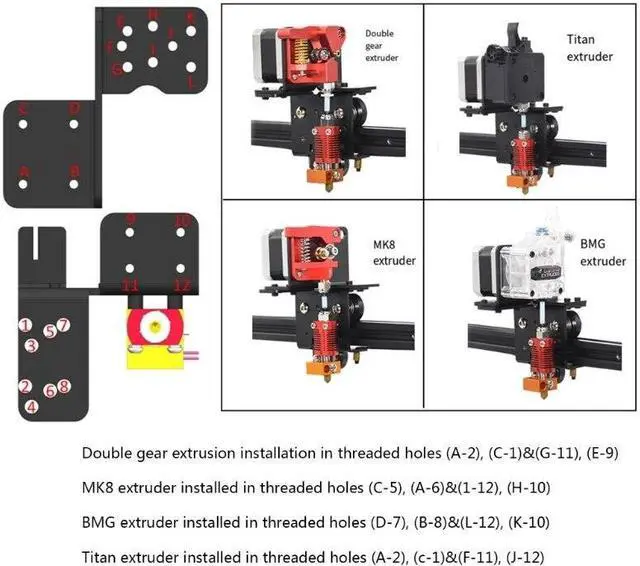 Alt view image 3 of 6 - 3D Printer Extruder Back Support Plate with Pulley for Ender 3 Metal Backplane(Backboard with caste)