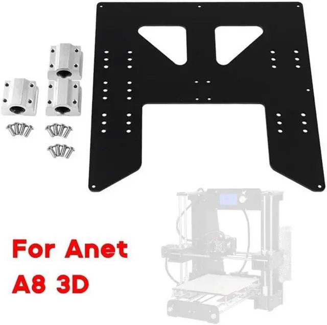 Alt view image 2 of 6 - Y Axis Hot Bed Support Plate Kit, 3D Parts Heater Bed of  i3  A8 A6 3D Printer Replacement Parts Aluminum(BK)