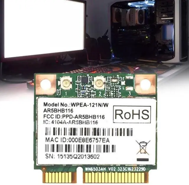 Alt view image 2 of 6 - AR9382 AR5BHB116 802.11 300Mbps Mini PCI-E WiFi Wireless Card 2.4/5G-Band Dropship