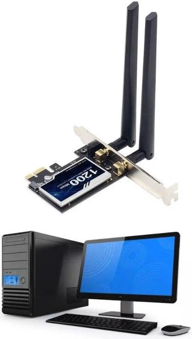 Alt view image 2 of 6 - PCI-E WiFi Card BT4.0 Wireless  Card PCE-AC1200 802.11ac Dual-Band 1200M Dropship