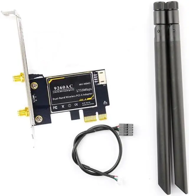 Alt view image 2 of 6 - 9260AC 2.4Ghz/5Ghz Dual-Band 1730Mbps WIFI Adapter Card PCI-E 1X BT5.0 Wireless Dropship