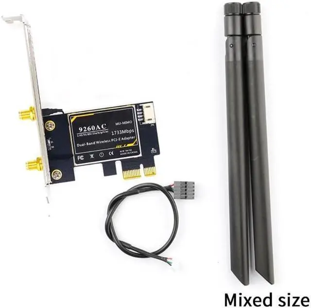 Alt view image 6 of 6 - 9260AC 2.4Ghz/5Ghz Dual-Band 1730Mbps WIFI Adapter Card PCI-E 1X BT5.0 Wireless Dropship
