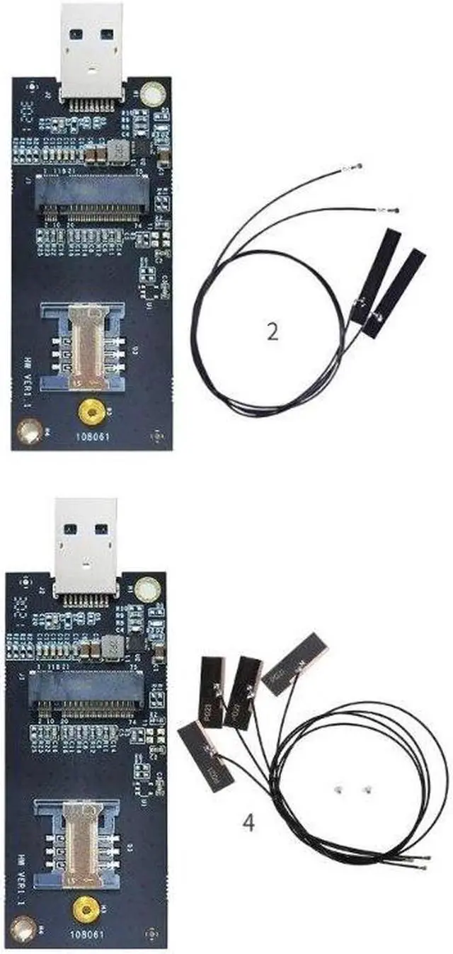 Alt view image 3 of 6 - WLAN WWLAN 4G- LTE Module M2 USB3.0 Adapter Card DW5811e DW5816E EM7455 L860-GL WWan Card for Desktop/Laptop PC Dropship(with 4 antennas)