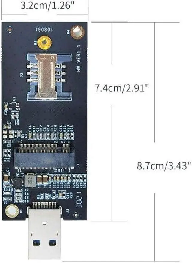 Alt view image 6 of 6 - WLAN WWLAN 4G- LTE Module M2 USB3.0 Adapter Card DW5811e DW5816E EM7455 L860-GL WWan Card for Desktop/Laptop PC Dropship(with 4 antennas)