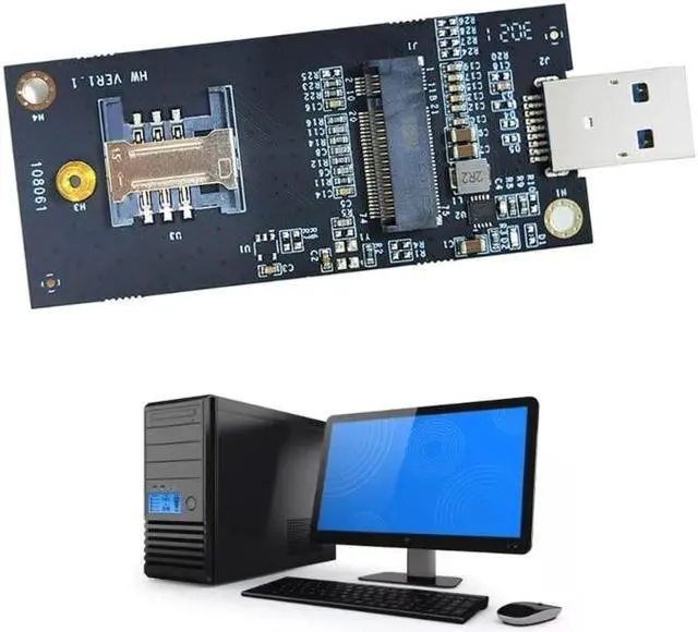 Alt view image 4 of 6 - WLAN WWLAN 4G- LTE Module M2 USB3.0 Adapter Card DW5811e DW5816E EM7455 L860-GL WWan Card for Desktop/Laptop PC Dropship(with 4 antennas)