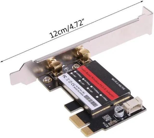 Alt view image 6 of 6 - 7260AC 2.4Ghz/5Ghz Dual-Band 1200Mbps Wireless PCI-E Wi-Fi Bluetooth-compatible4.0 7260 WIFI Card Desktop pcie Adapter Dropship