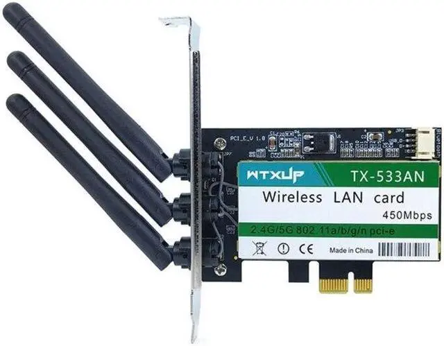 Alt view image 4 of 6 - TX-533AN 633ANHMW Dual Band 450Mbps Wireless  Card PCI-E Card 802.11N Dropship(N900)