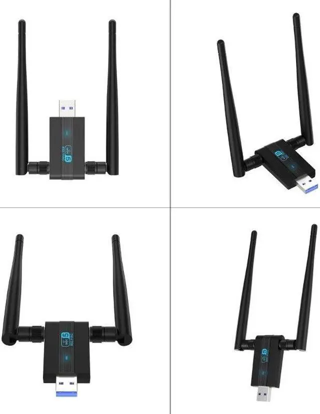 Alt view image 2 of 6 - USB3.0 Wireless Antenna Dual-Band 2.4/5G USB Wifi Adapter 1300Mbps  Card Dropship(Free drive version)